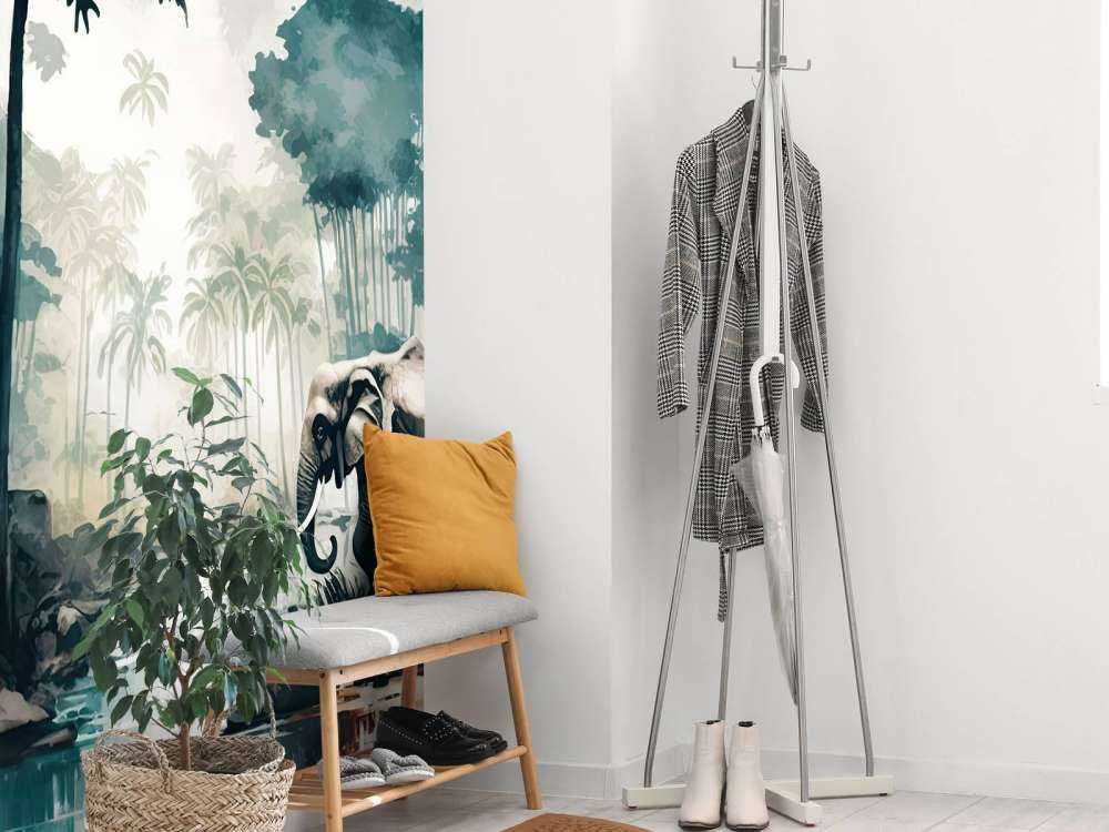 Tropical jungle in watercolor style