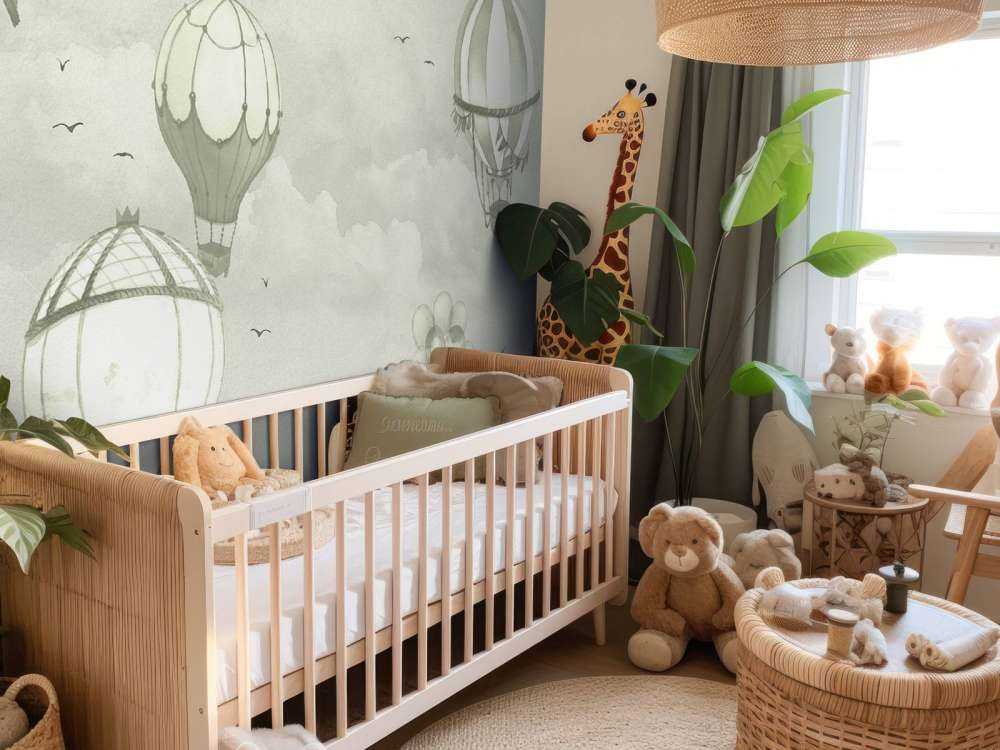 Hot-air balloons in green