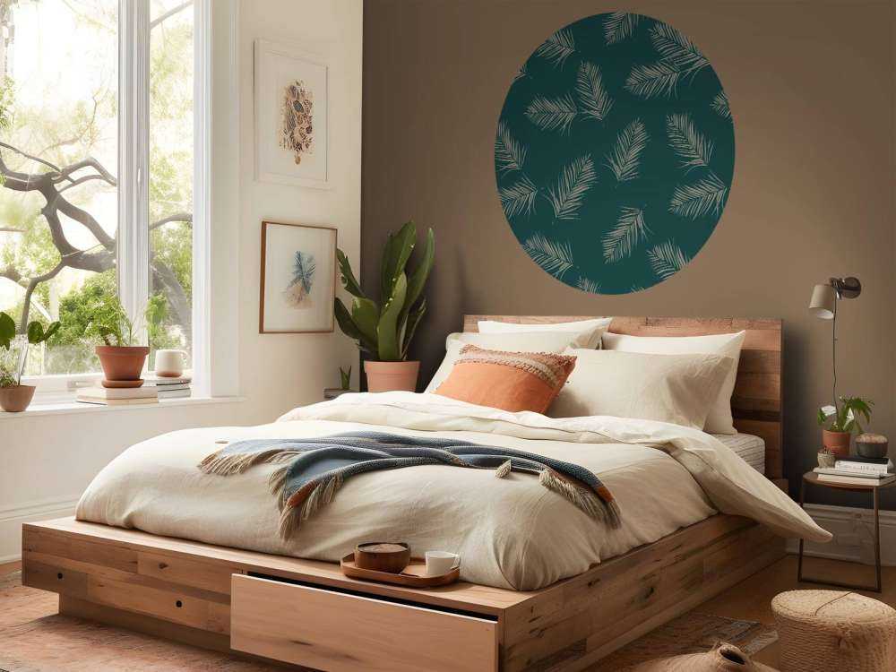 Green leaves on green background