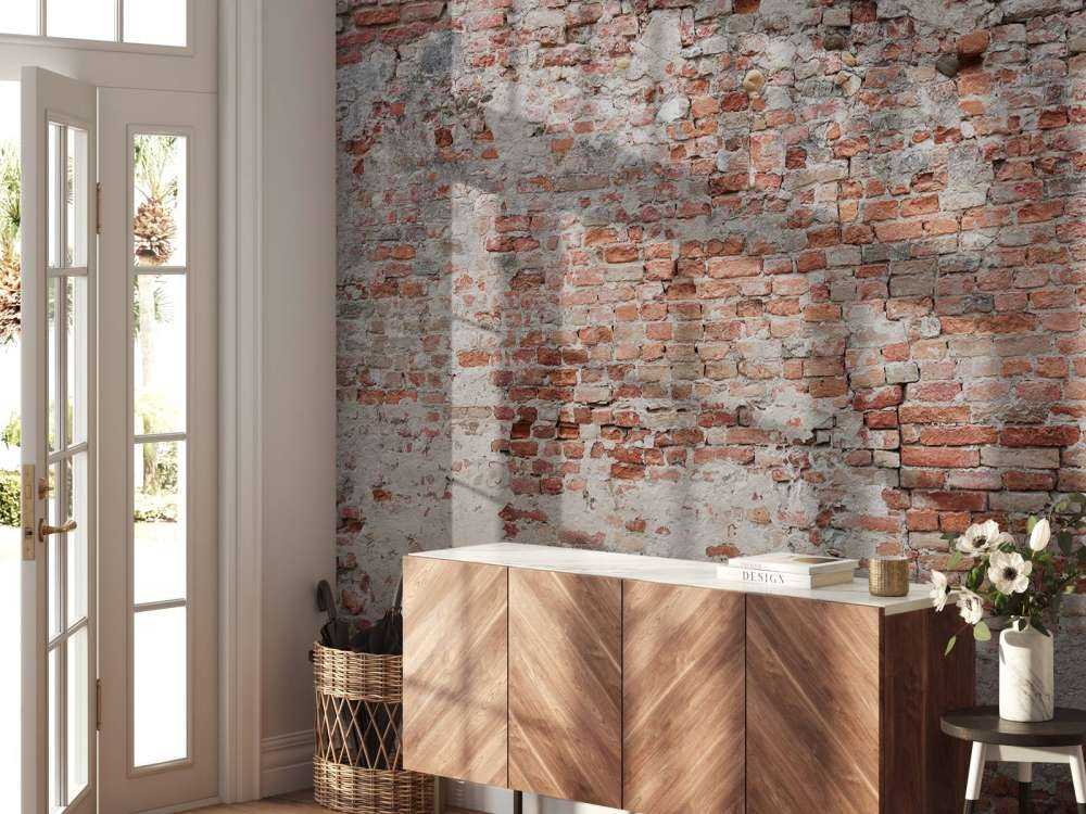 Crumbling brick wall