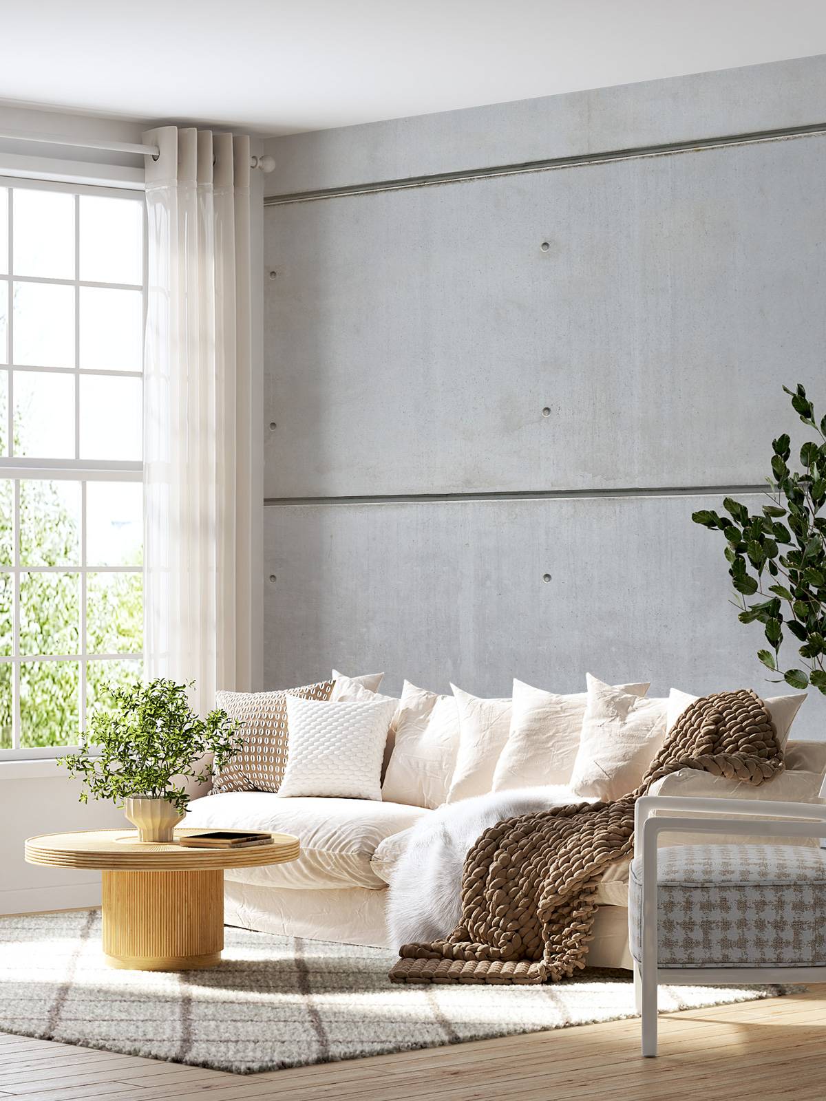Horizontal concrete wall