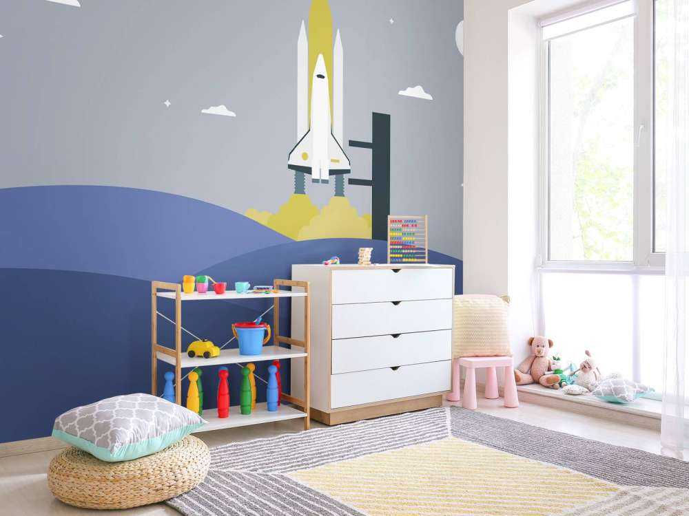 Rocket launch between the hills