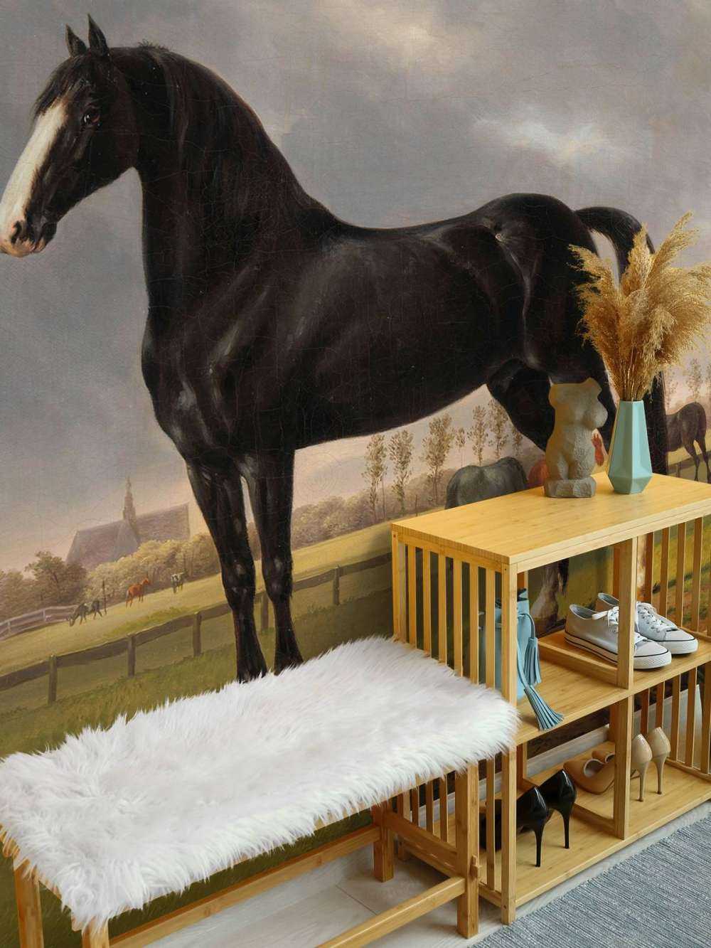 Photo wallpaper horse. The harddrawer De Vlugge