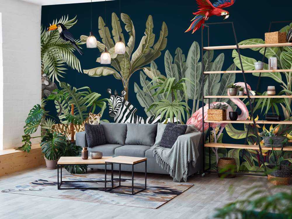 Colored jungle animals