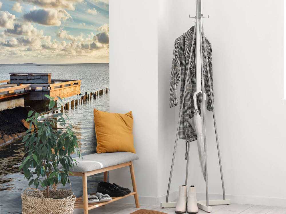 Jetty with beautiful clouds