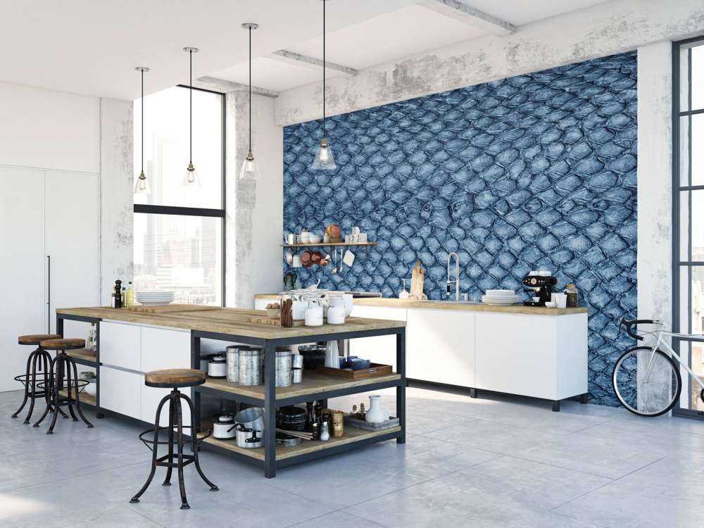 Structure of salmon skin in blue