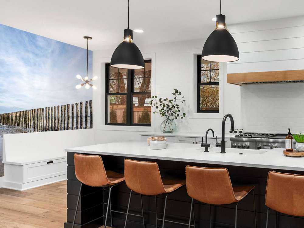 Wooden breakwater on the coast at Cadzand bath