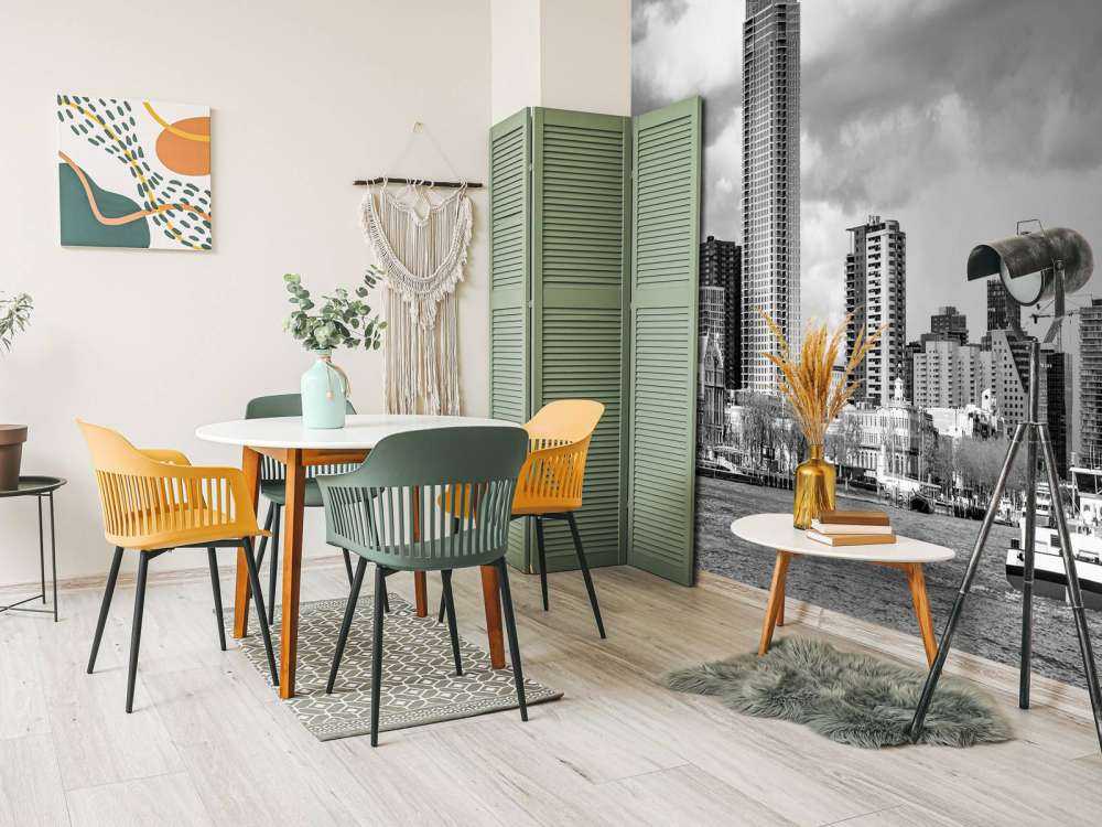 Skyline Rotterdam (Westerkade) from Katendrecht (black and white) 