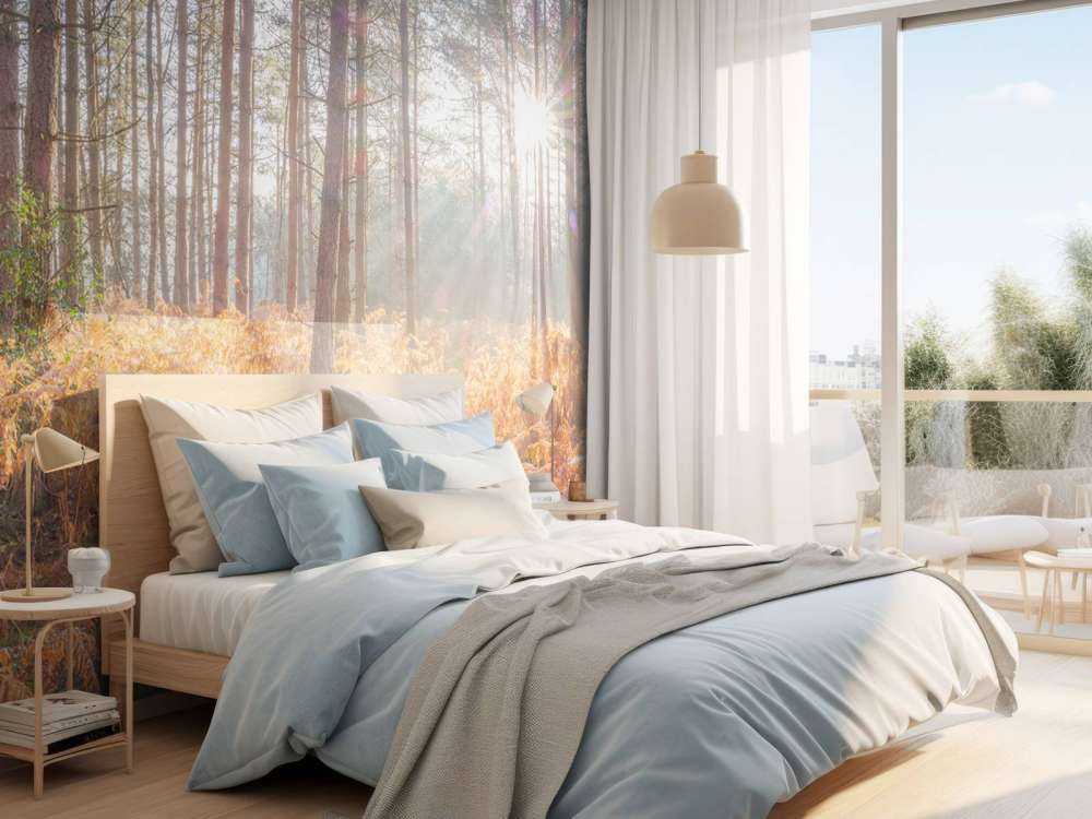 Sun rays through the forest