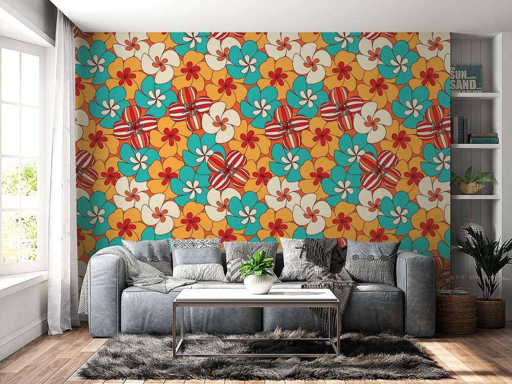 Colourful vintage flowers