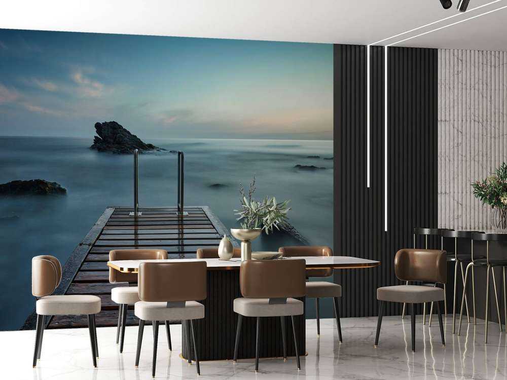 Wooden jetty at the coast