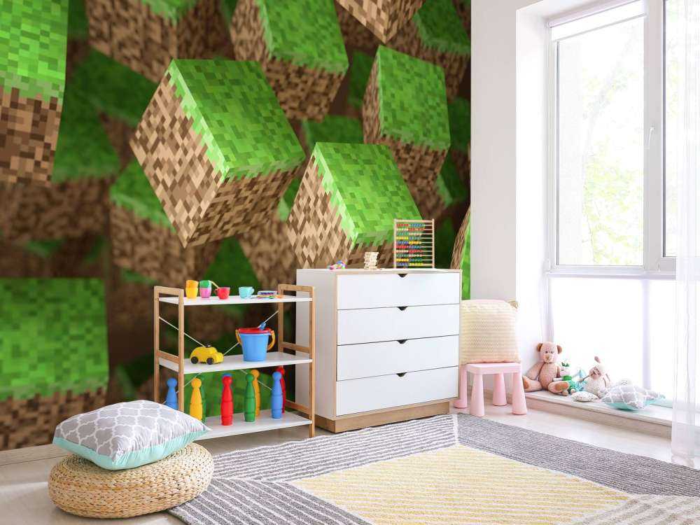 3D Minecraft grass blocks