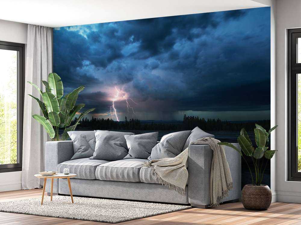 Lightning Above Turquoise Pool