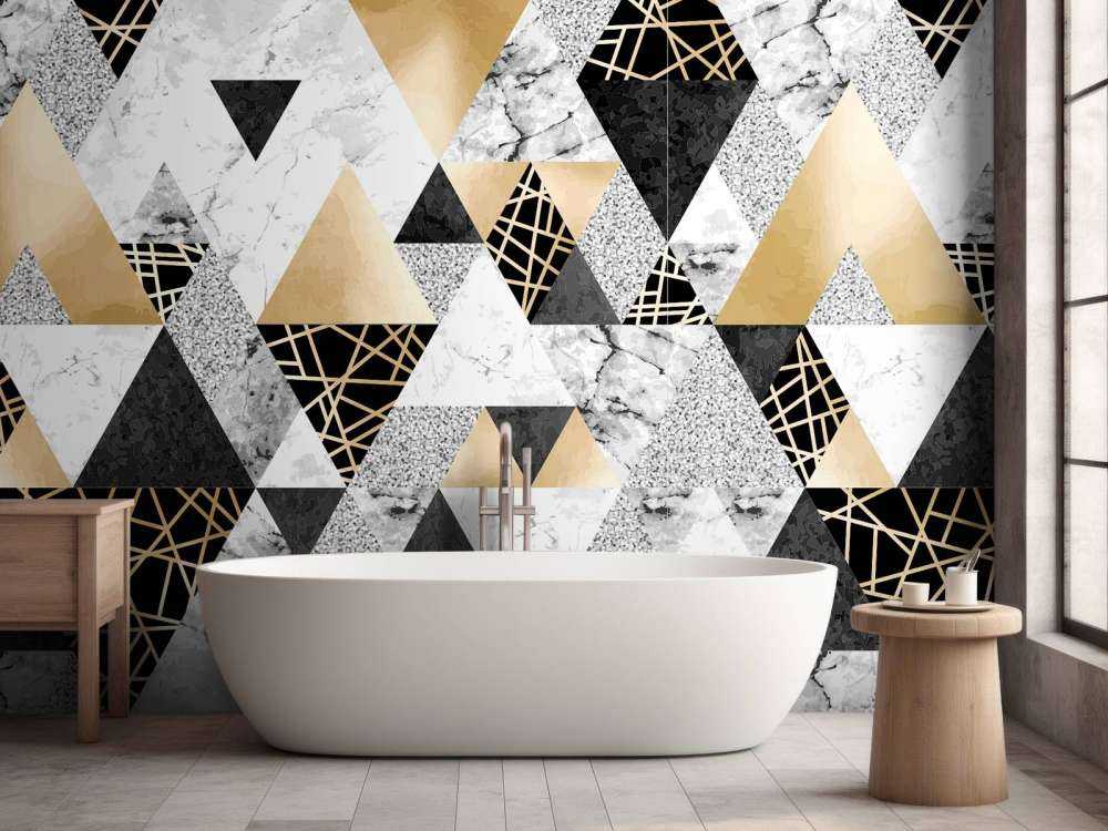 Marble triangles with gold