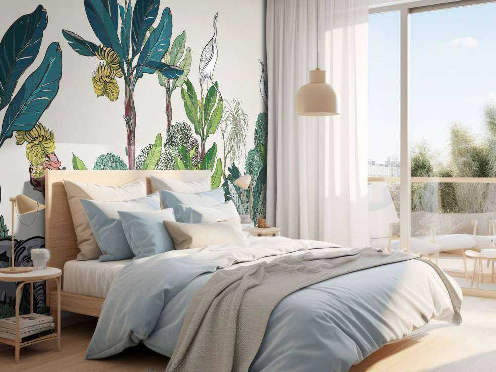 Jungle panorama with animals