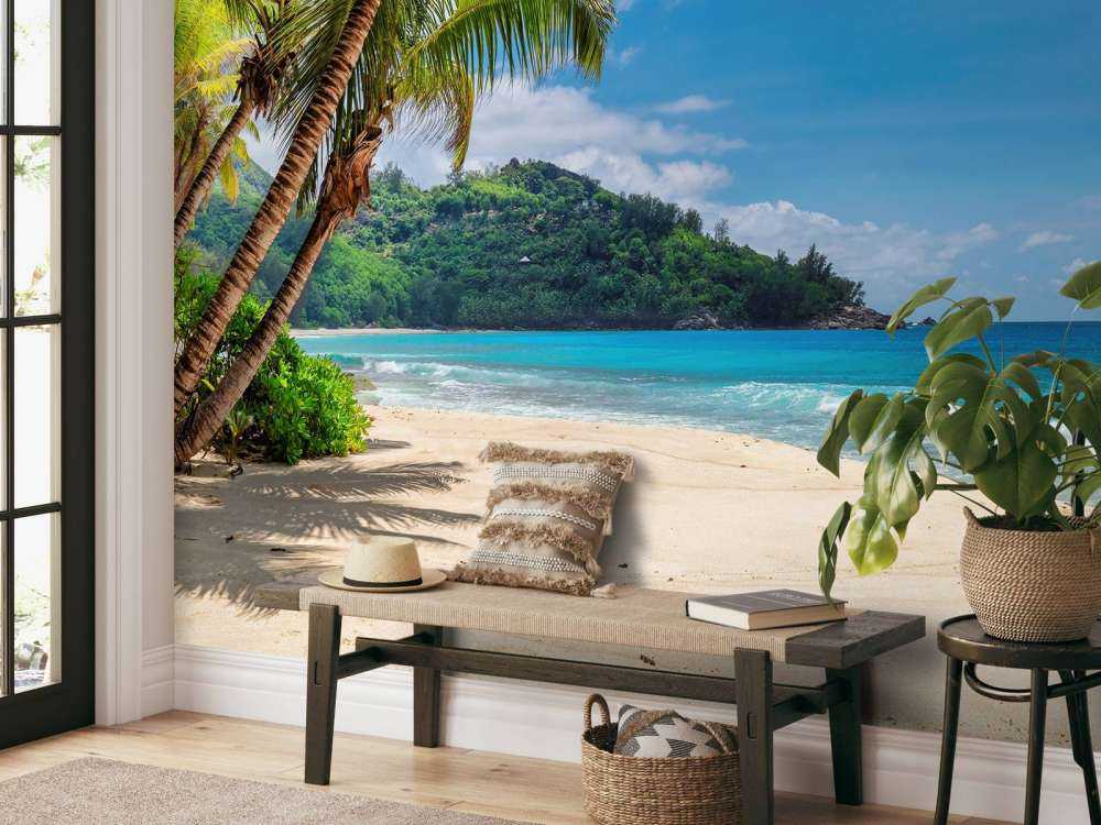 Beautiful beach with palms