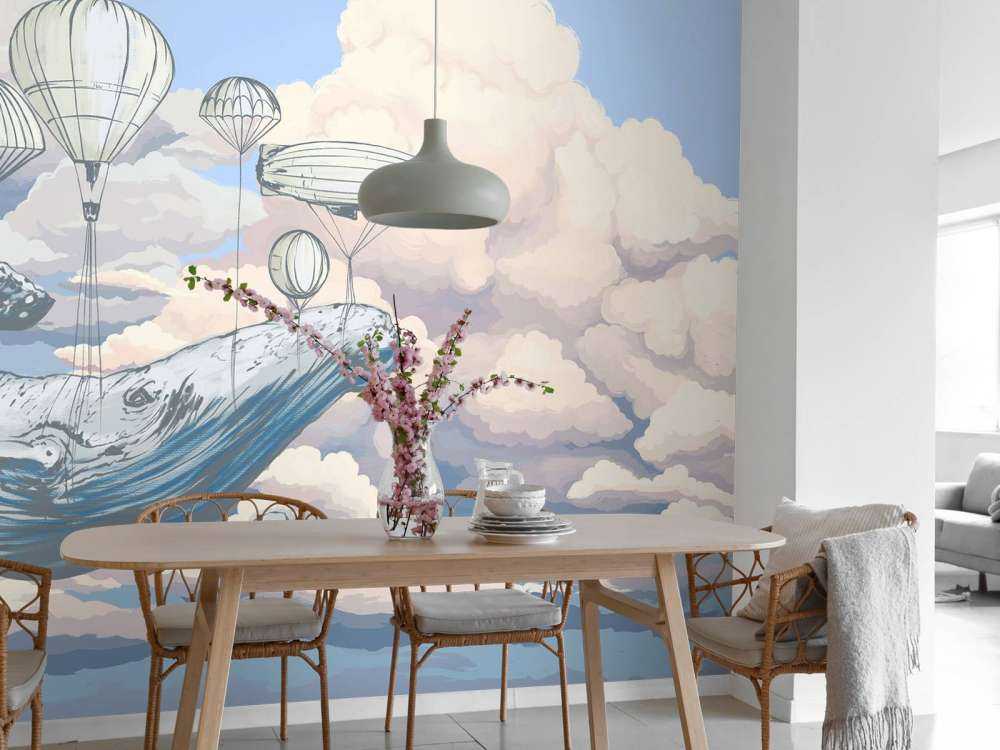 Whale and his hot-air balloons