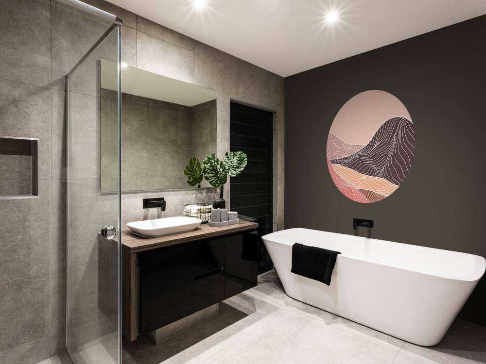 Colored lineart mountains