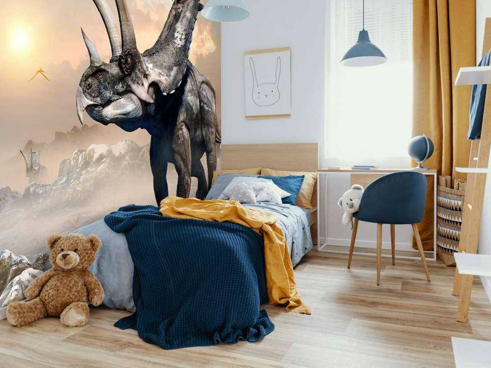 Dinosaur in the morning fog