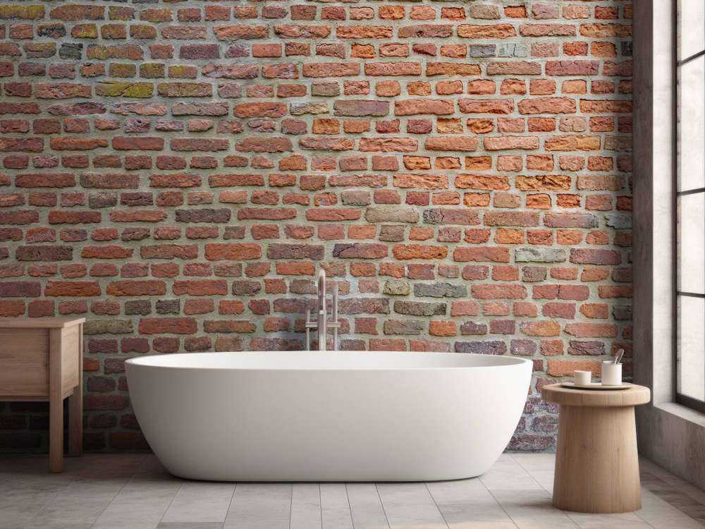 Wall with big and small bricks