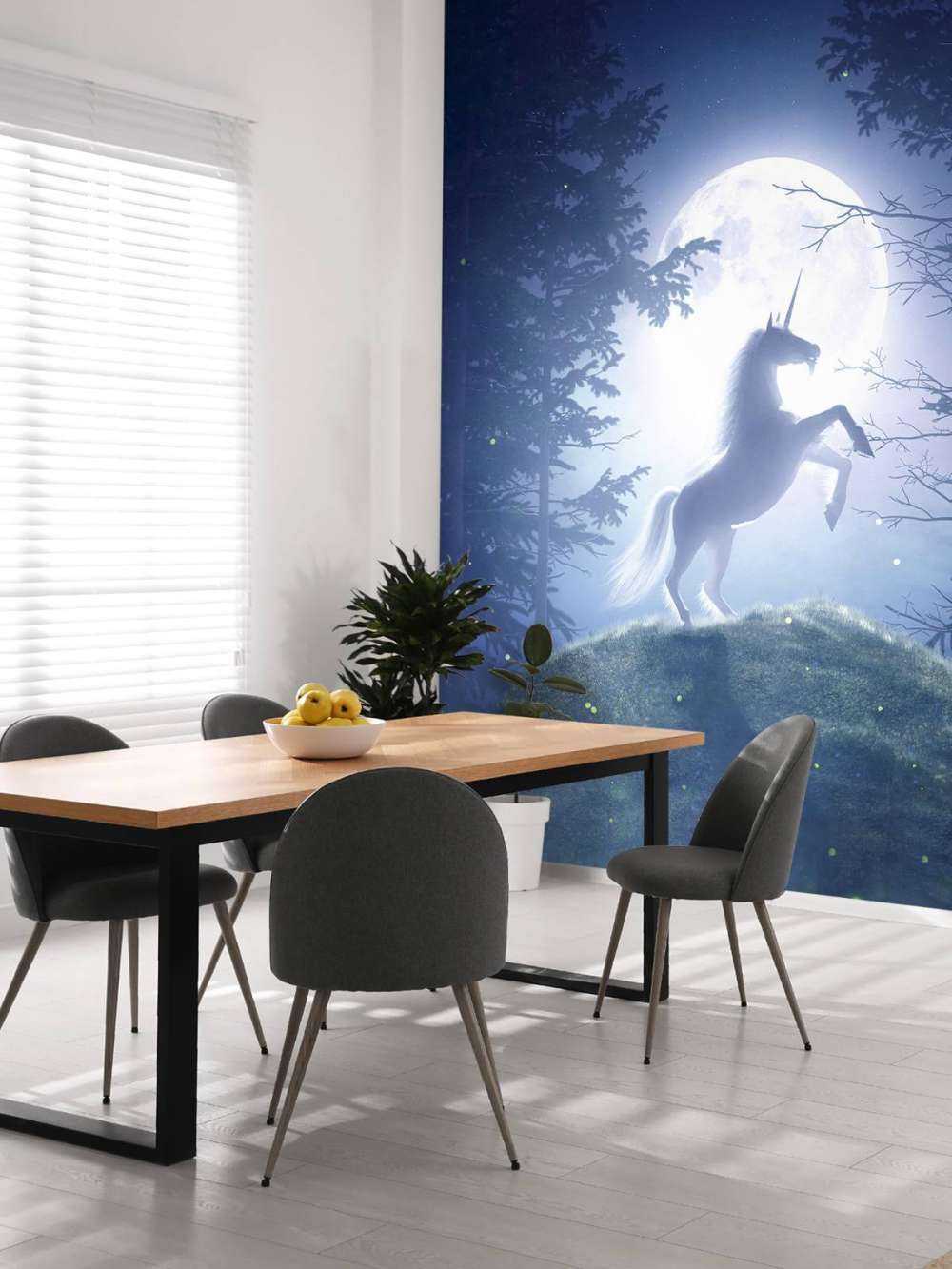Unicorn at full moon