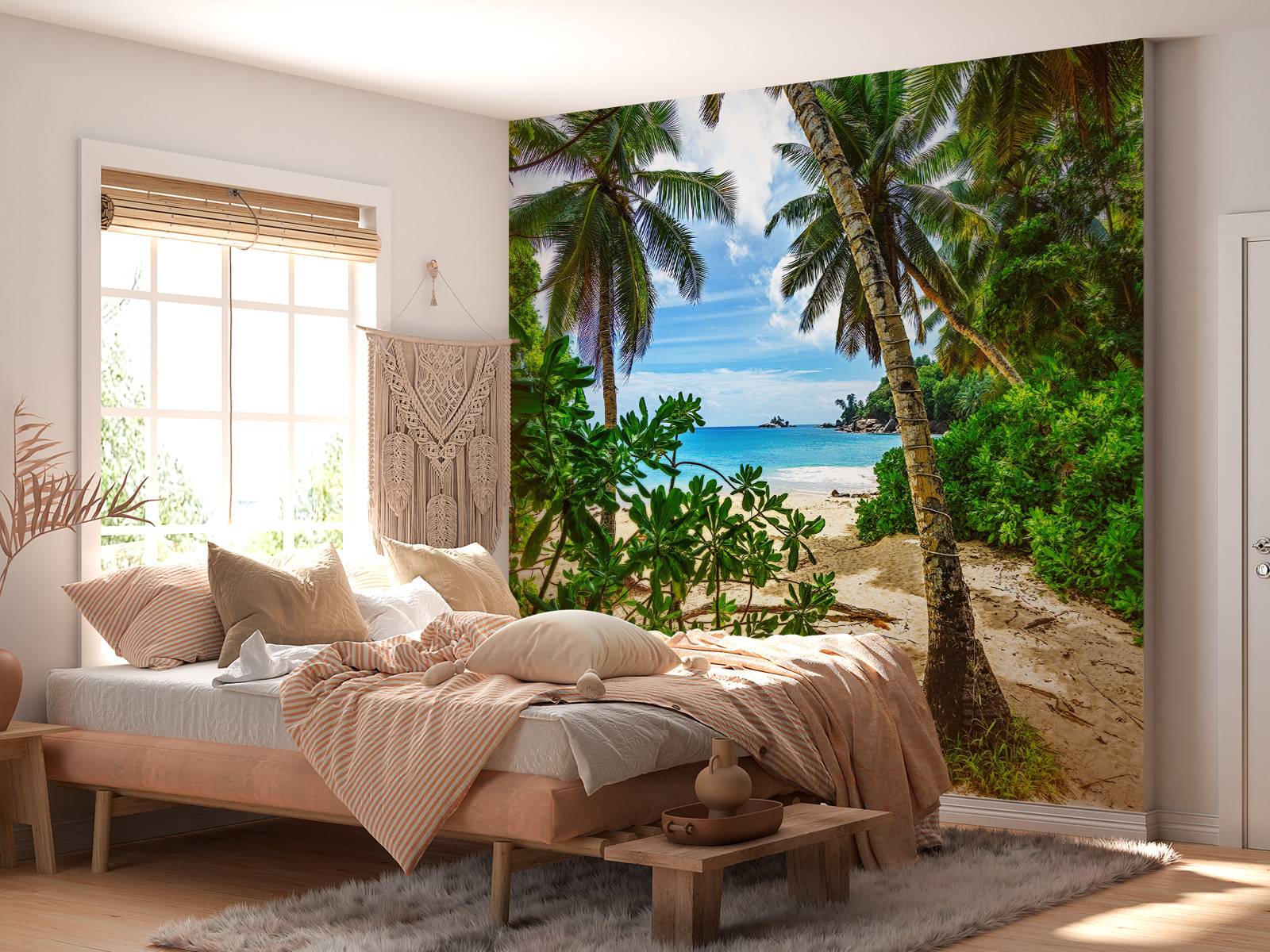 Beach between the palms