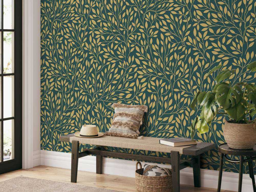 Luxury floral pattern yellow gold