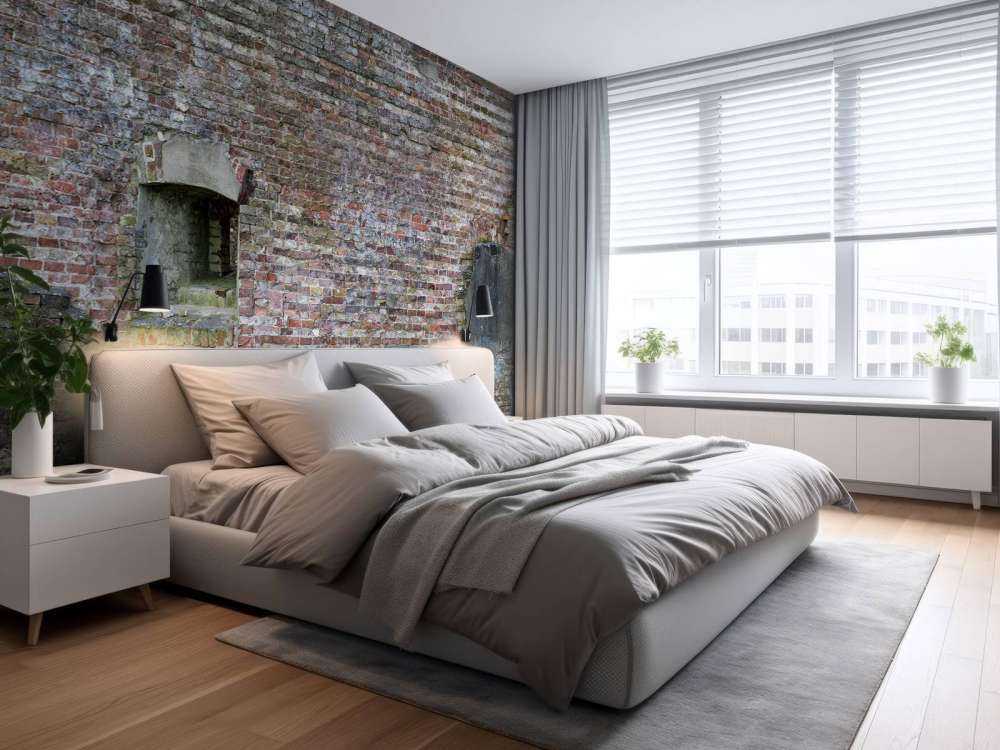 Gelaagde bakstenen muur