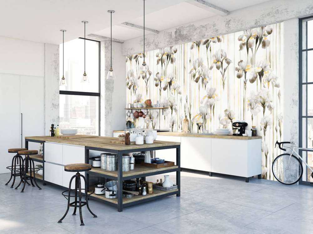 Irises and Stripes Seamless Sepia