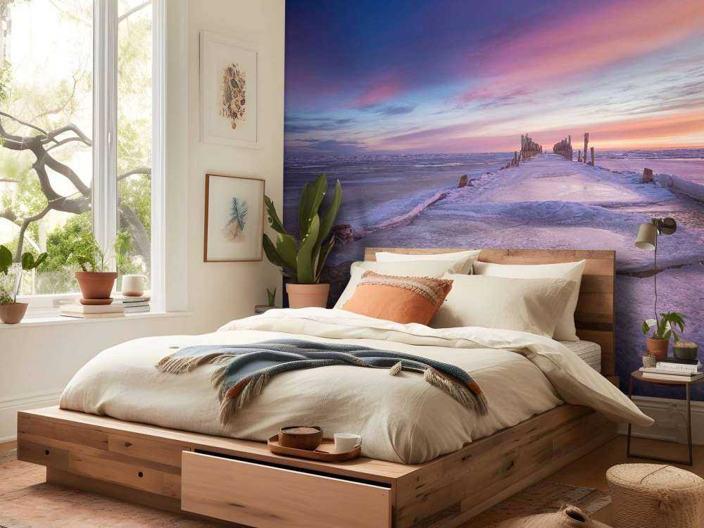 Heads of poles on the frozen Baltic Sea