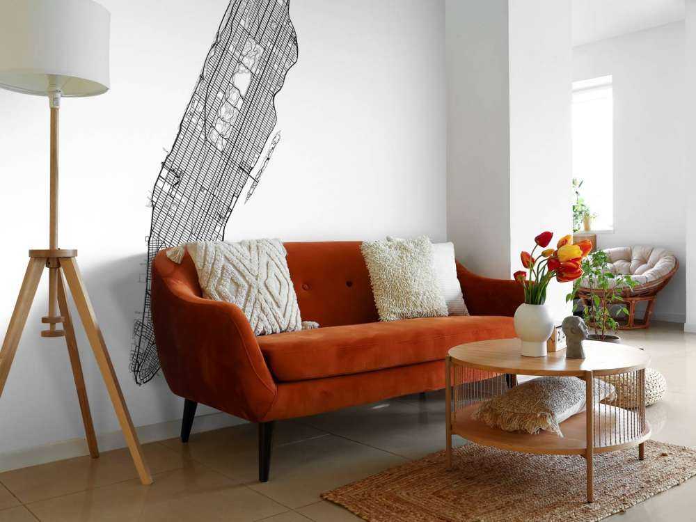 Plattegrond van Manhattan, wit 