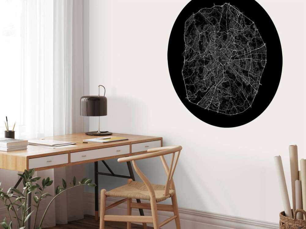 Plattegrond van Rome, zwart