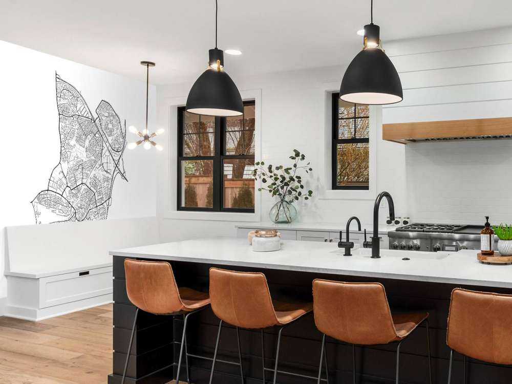 Plattegrond van Amersfoort, wit