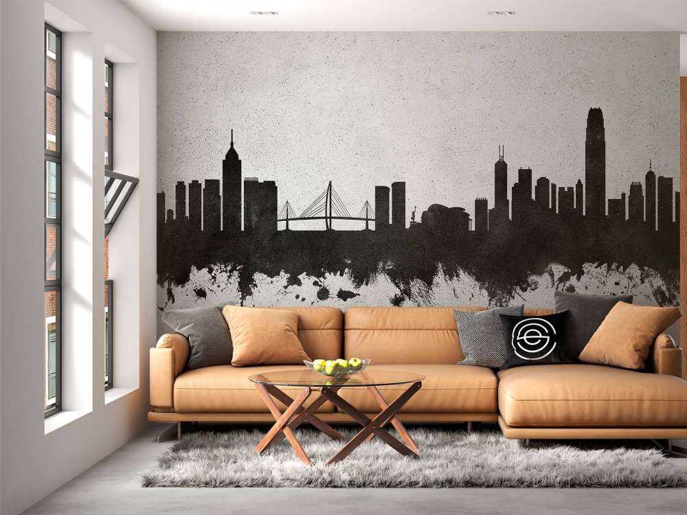 Watercolor skyline, Hong Kong