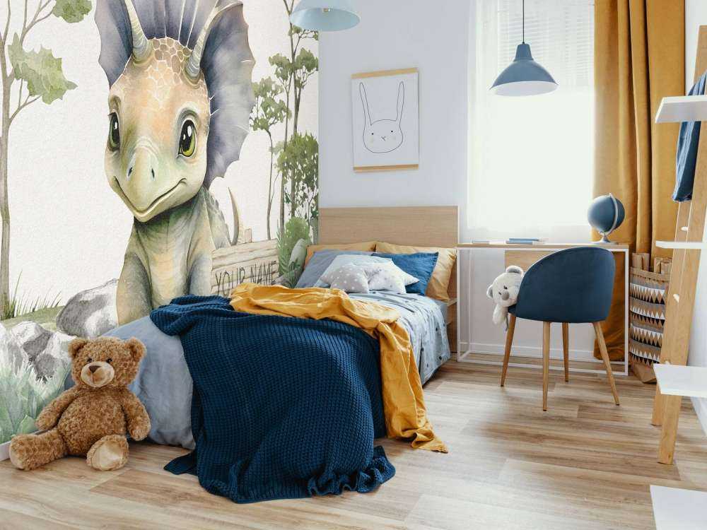 Baby triceratops in the jungle