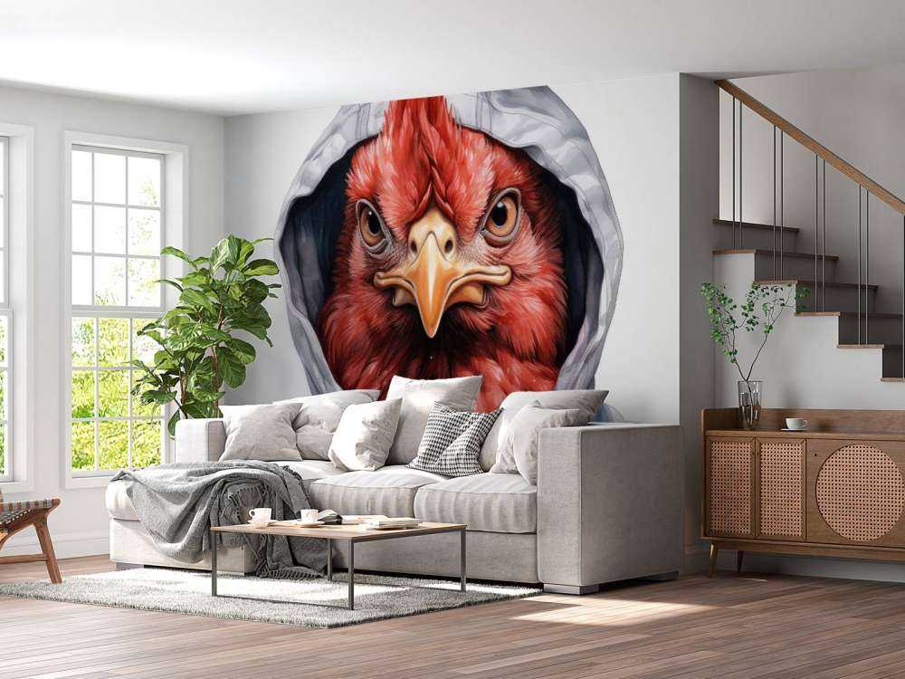 Watercolour Cartoon Chicken in a Hoodie