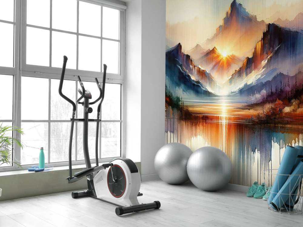 Watercolour Abstract Mountains Landscape