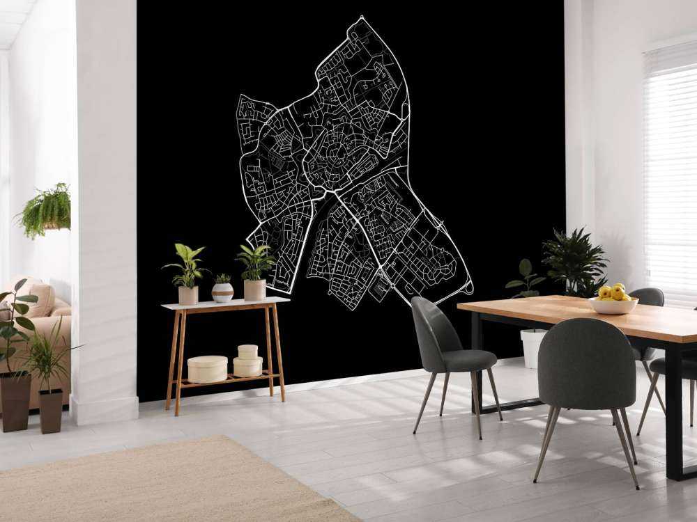 Plattegrond van Middelburg, zwart