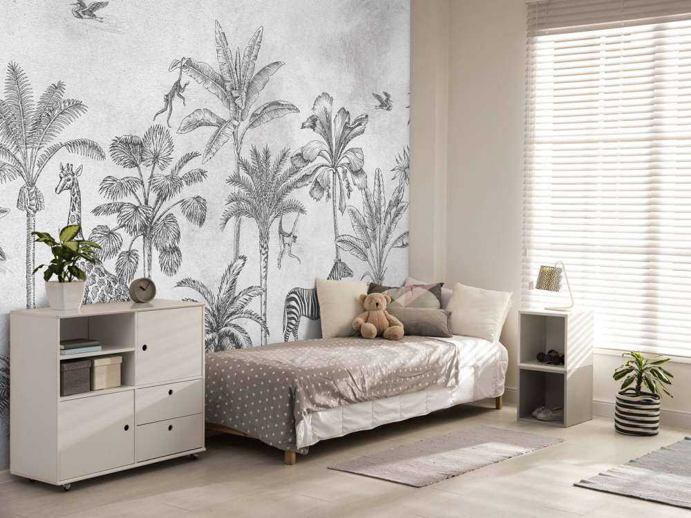 Tropical animal jungle gray