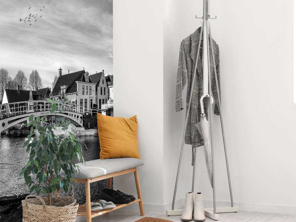 Fortified town Dokkum Bridge over Klein Diep Friesland 