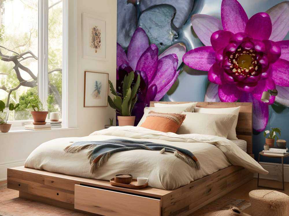 Pink lotus flower in the water