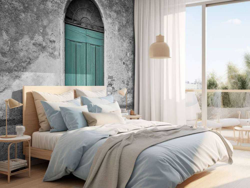 Green door in old wall