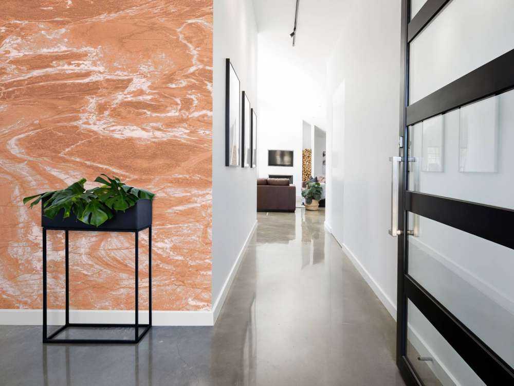 Terracotta marble with sweeping lines