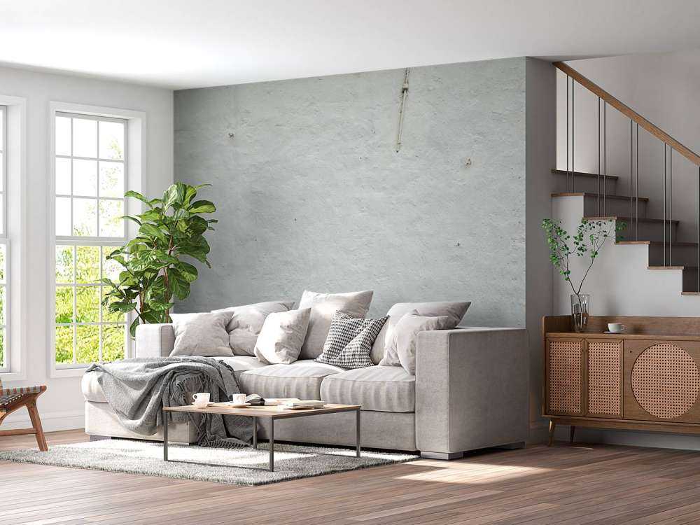 Wall with white stucco