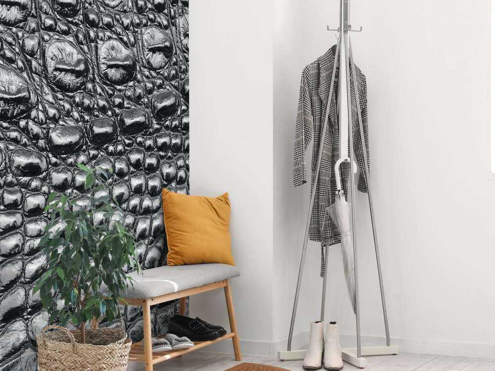 Black crocodile skin