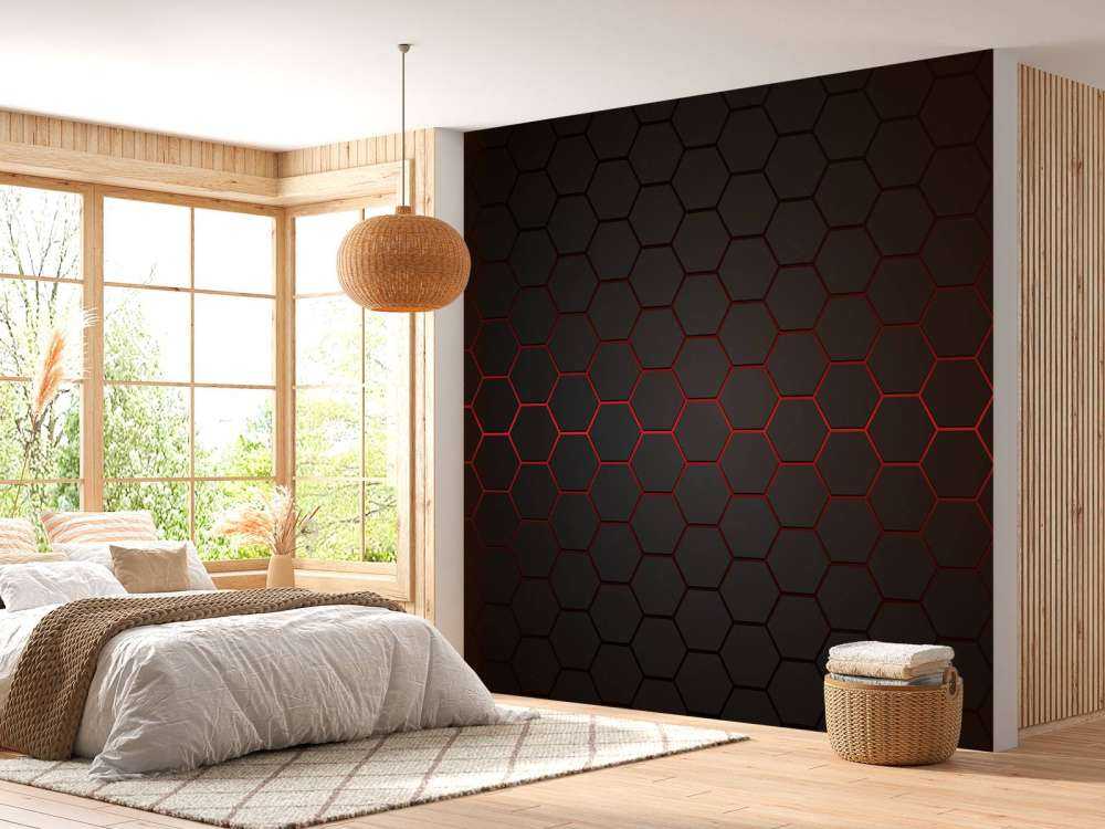 Red glowing hexagons