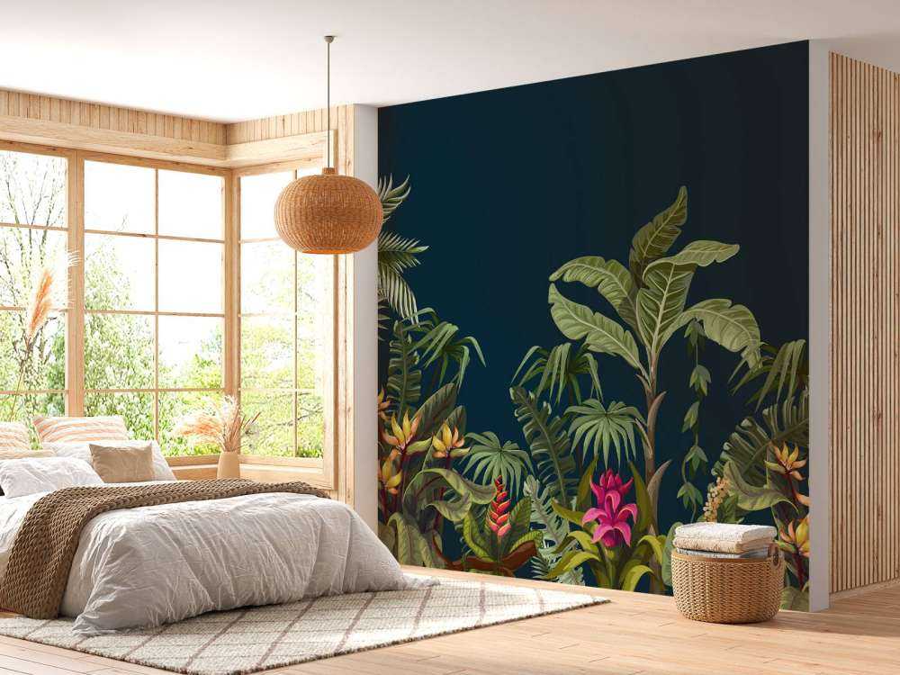 Jungle flowers and trees