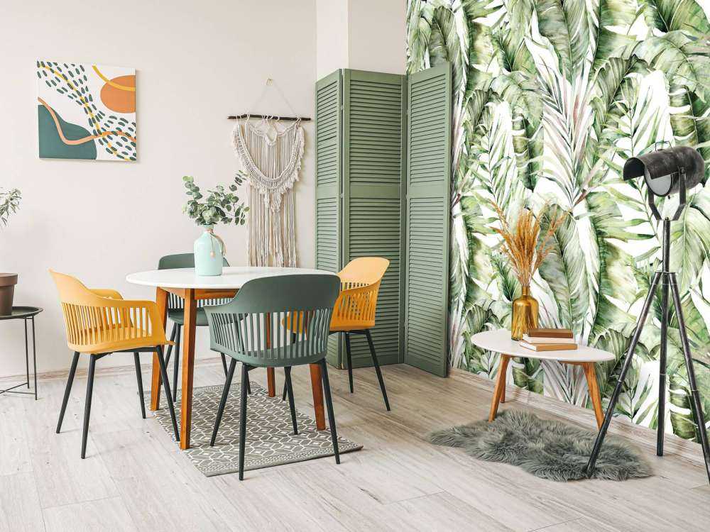 Green palm leaf pattern