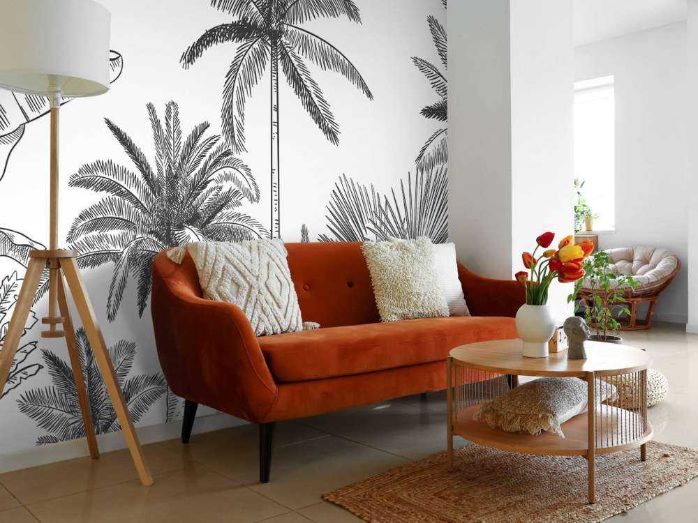 Drawn palm trees