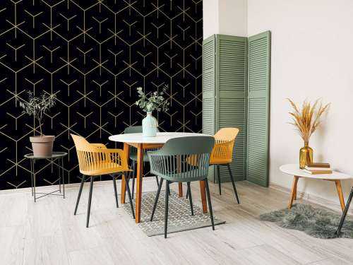 Geometric hexagons, black
